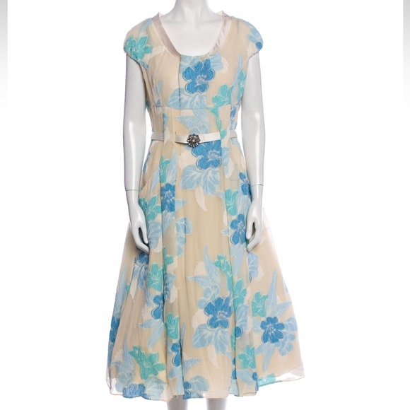 bill blass Dresses & Skirts - 80s VINTAGE BILL BLASS 💋 Acetate A Line Garden Tea Dress M 6 Designer